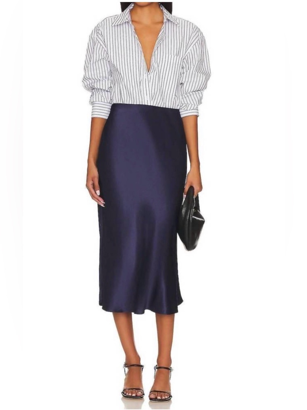 Rails Women's Anya Pull on Midi Skirt - Navy - Large - New with tags